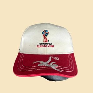 FIFA World Cup Russia 2018 Baseball Cap Hat Cream Red One Team One Dream Soccer